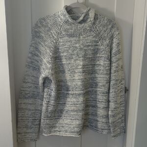 L.L. Bean Navy and Cream Knit Sweater